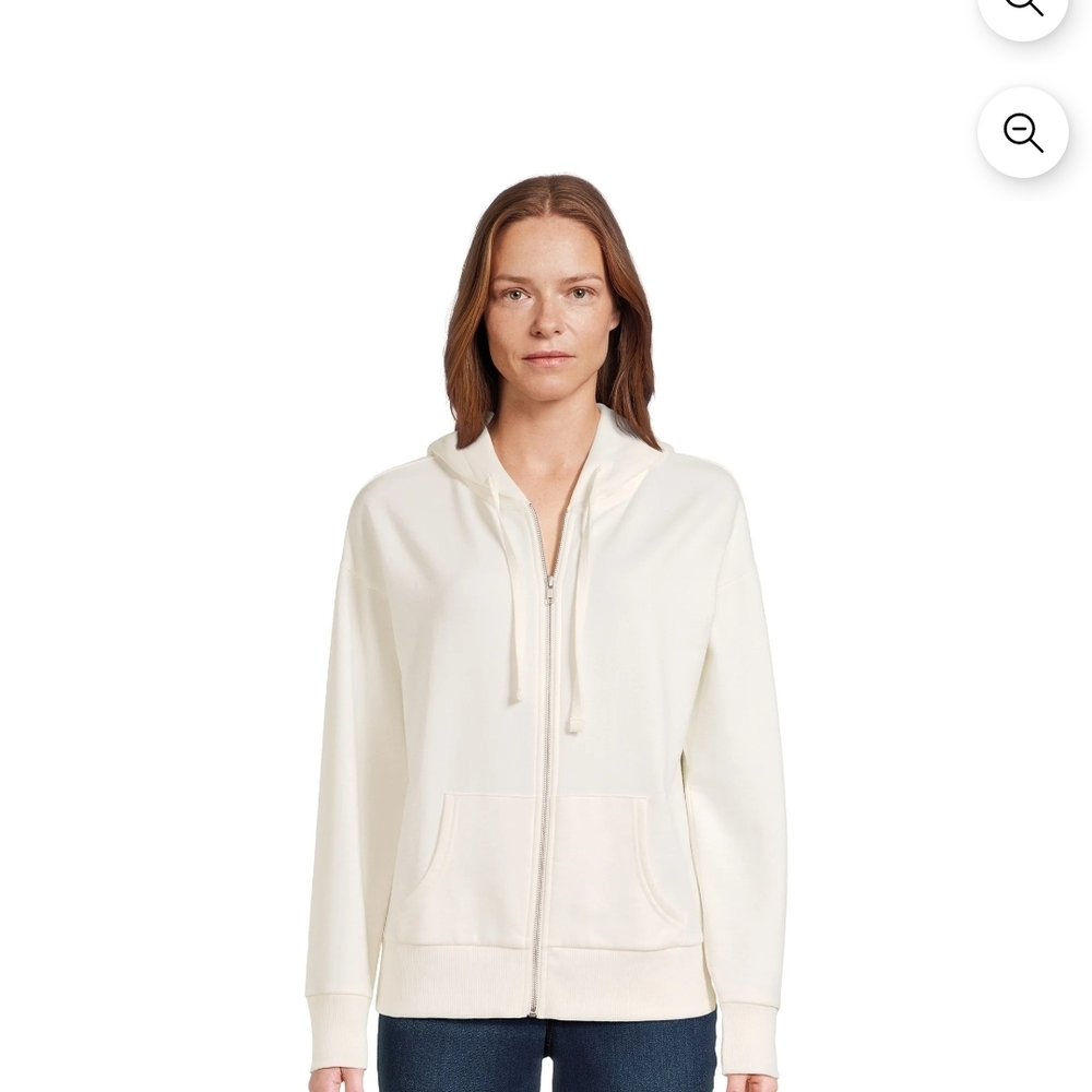 Time and Tru Women's  Winter White Zip-Up Hoodie